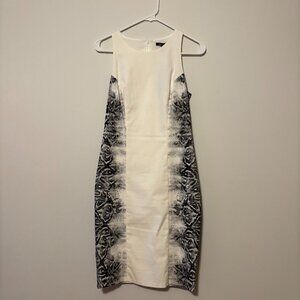 Kenneth Cole Boa Dress Cream/Black Size 2